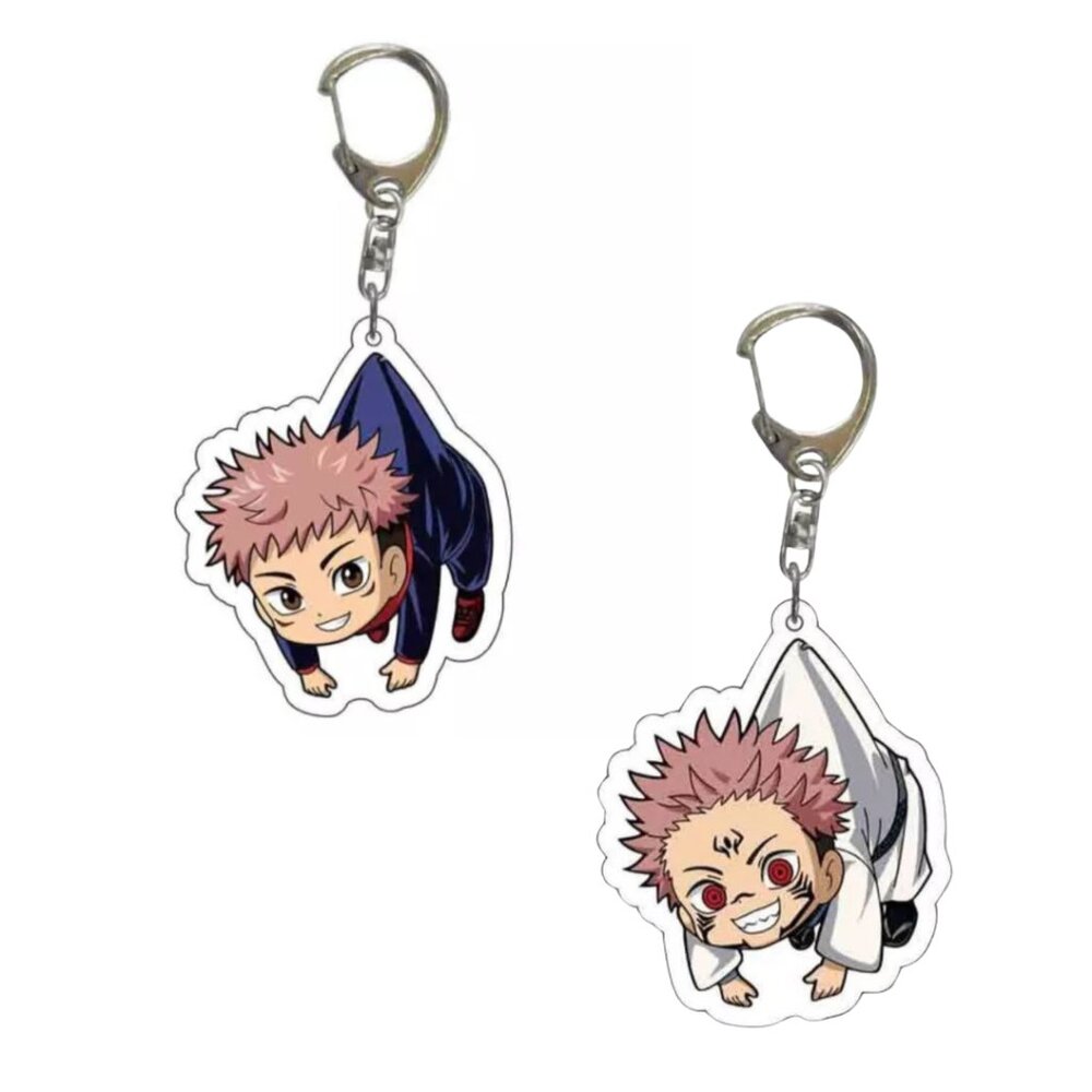 Set of 2 Acrylic Keychains Jujutsu Kaisen Anime Sukuna and Yuji Itadori NEW